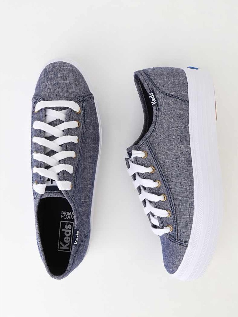 Keds Triple Kick Chambray Blue Flatform Sneakers 7